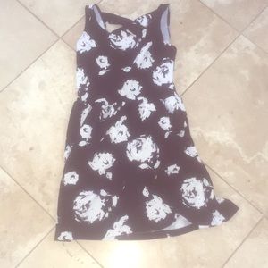 Black an white floral Aqua dress with crossed back